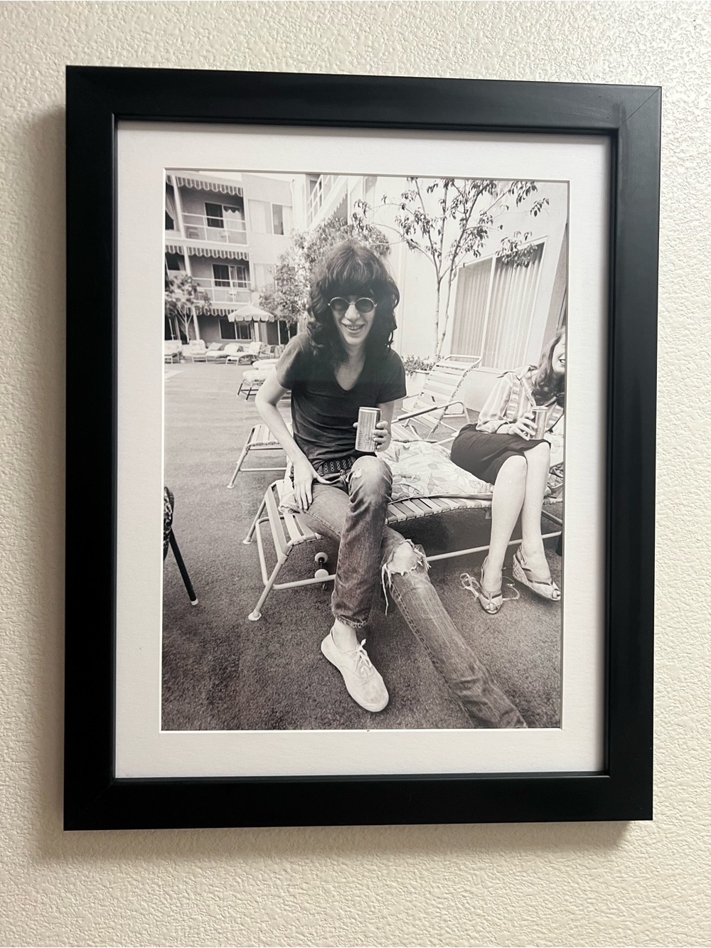 Framed Joey Ramone photograph